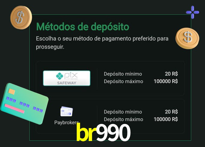 O cassino br990 oferece uma grande variedade de métodos de pagamento